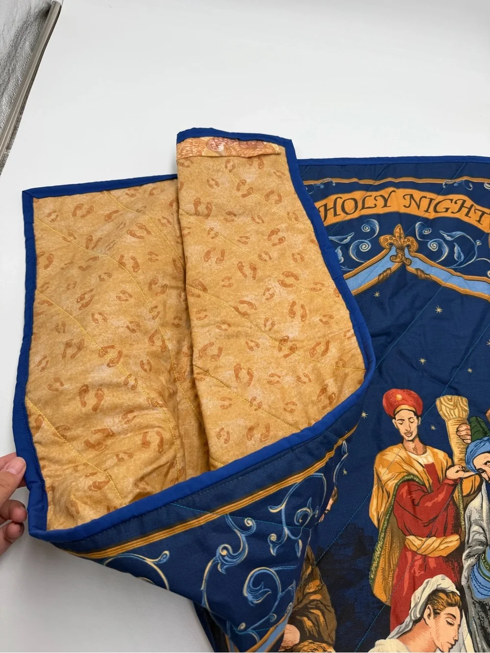 O Holy Night Nativity Quilted Blanket Christmas Throw Quilt 32x42 Wise Men